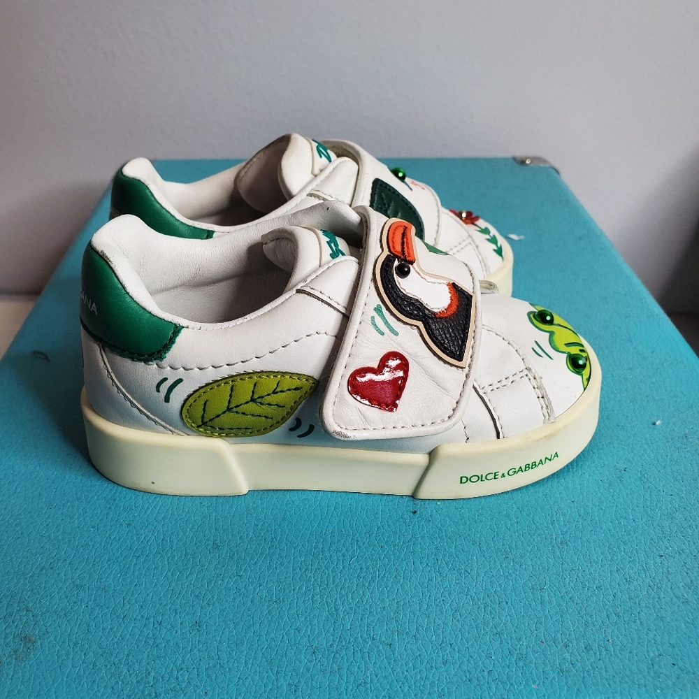 Dolce & Gabbana Kids Jungle Print Portofino Sneakers Size 21 EU 6 US